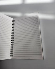 Phases of Moon - Black Cover With White Lined Pages