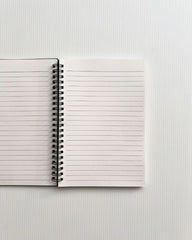 Phases of Moon - Black Cover With White Lined Pages