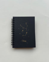 Virgo Zodiac Sign - Black Mini Notebook