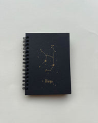 Virgo Zodiac Sign - Black Mini Notebook