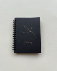Taurus Zodiac sign - Black Mini Notebook