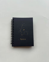 Aquarius Zodiac sign - Black Mini Notebook