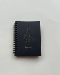Aquarius Zodiac sign - Black Mini Notebook