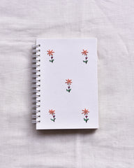 Minimal flowers - Embroidered Mini Notebook