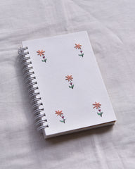 Minimal flowers - Embroidered Mini Notebook