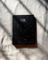 Home -  Black Cover With White Lined Pages
