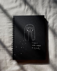 A whole universe in my he - Black Cover With White Lined Pages