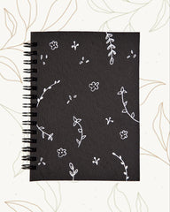 Mini Flowers - Black Mini Notebook