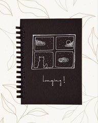 Longing - Black Cover With White Lined Pages