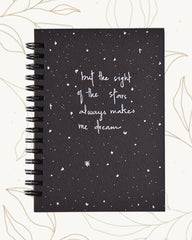But the sight of the stars- Black Mini Notebook