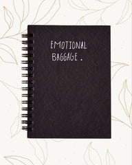Emotional Baggage - Black Cover With White Lined Pages