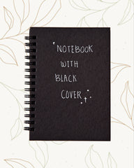 Notebook with black cover- Black Mini Notebook