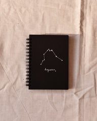 Aquarius Zodiac sign - Black Mini Notebook