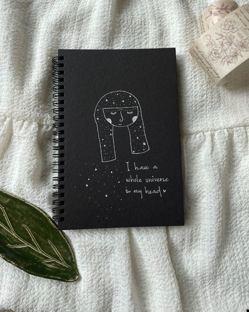 I have a whole universe- Black Paper Journal