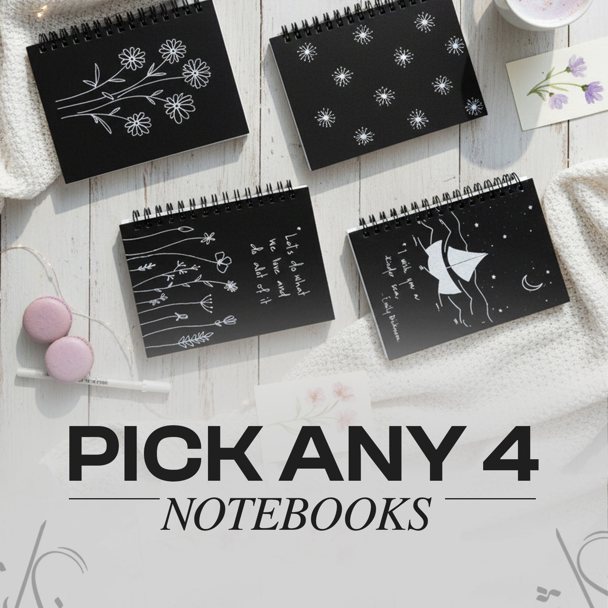 Pick Any 4 (Black Mini Notebook)