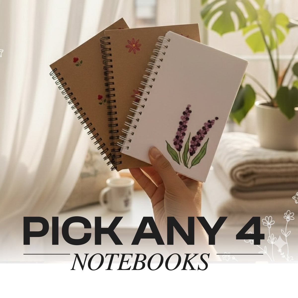 Pick Any 4 (Embroidered Notebooks)