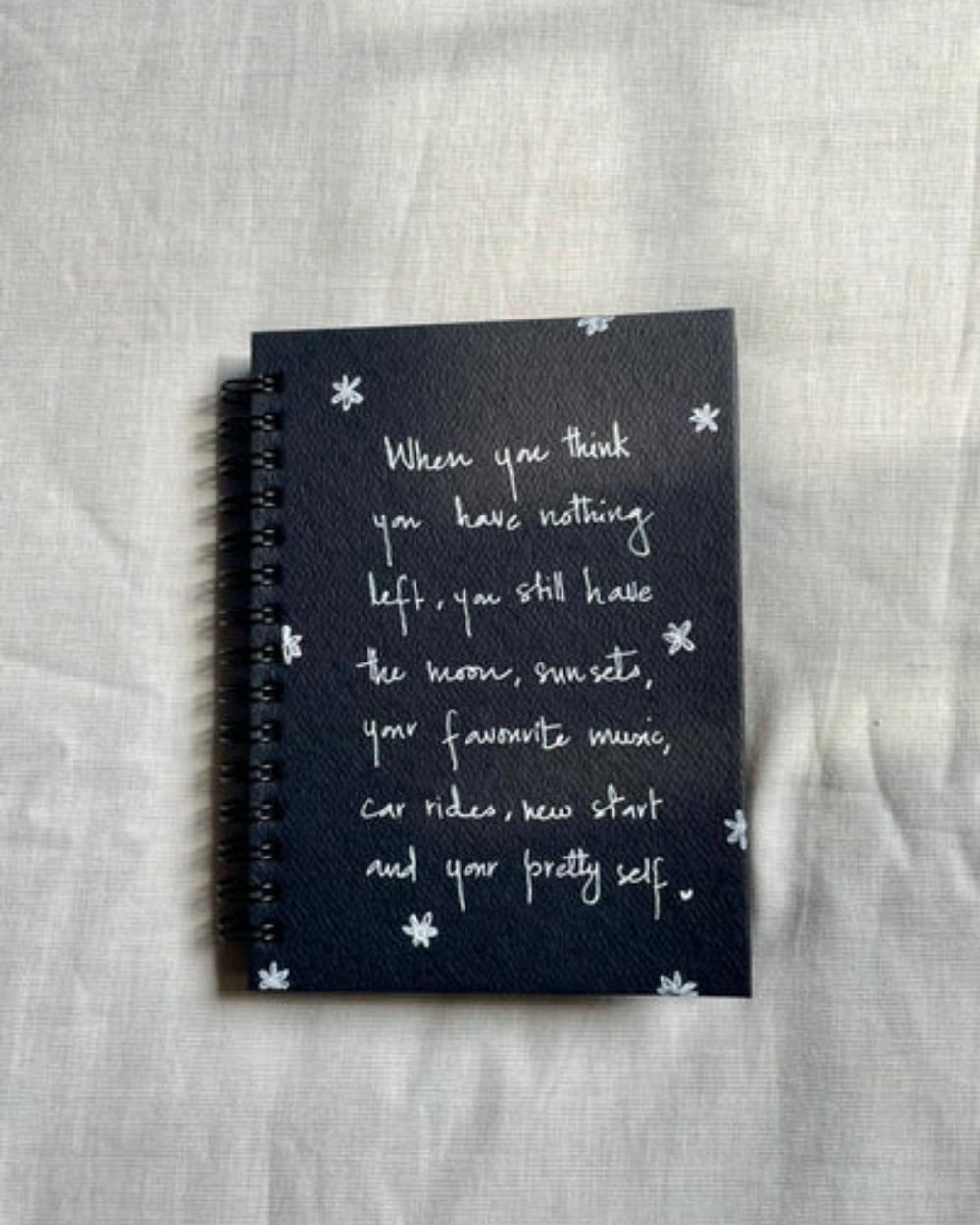 The Moon, Music, and Moments - Black Mini Notebook