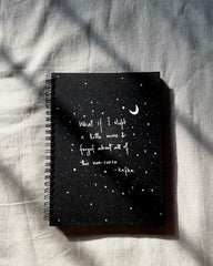 What if I sleep by Kafka - Black Cover With White Lined Pages