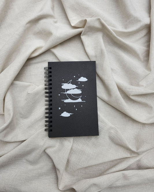 The Moon - Black Mini Notebook