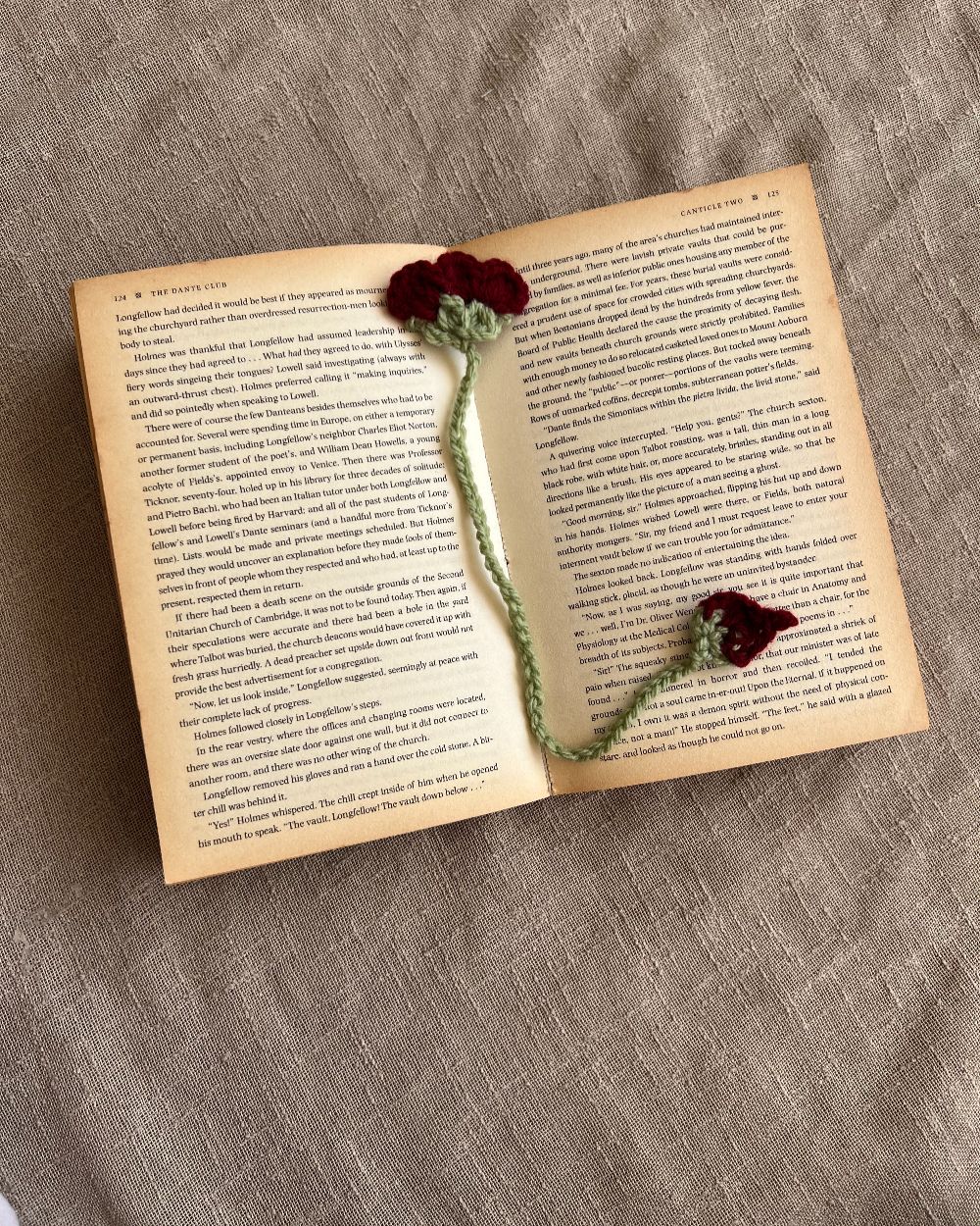 Crochet Rose Bookmark