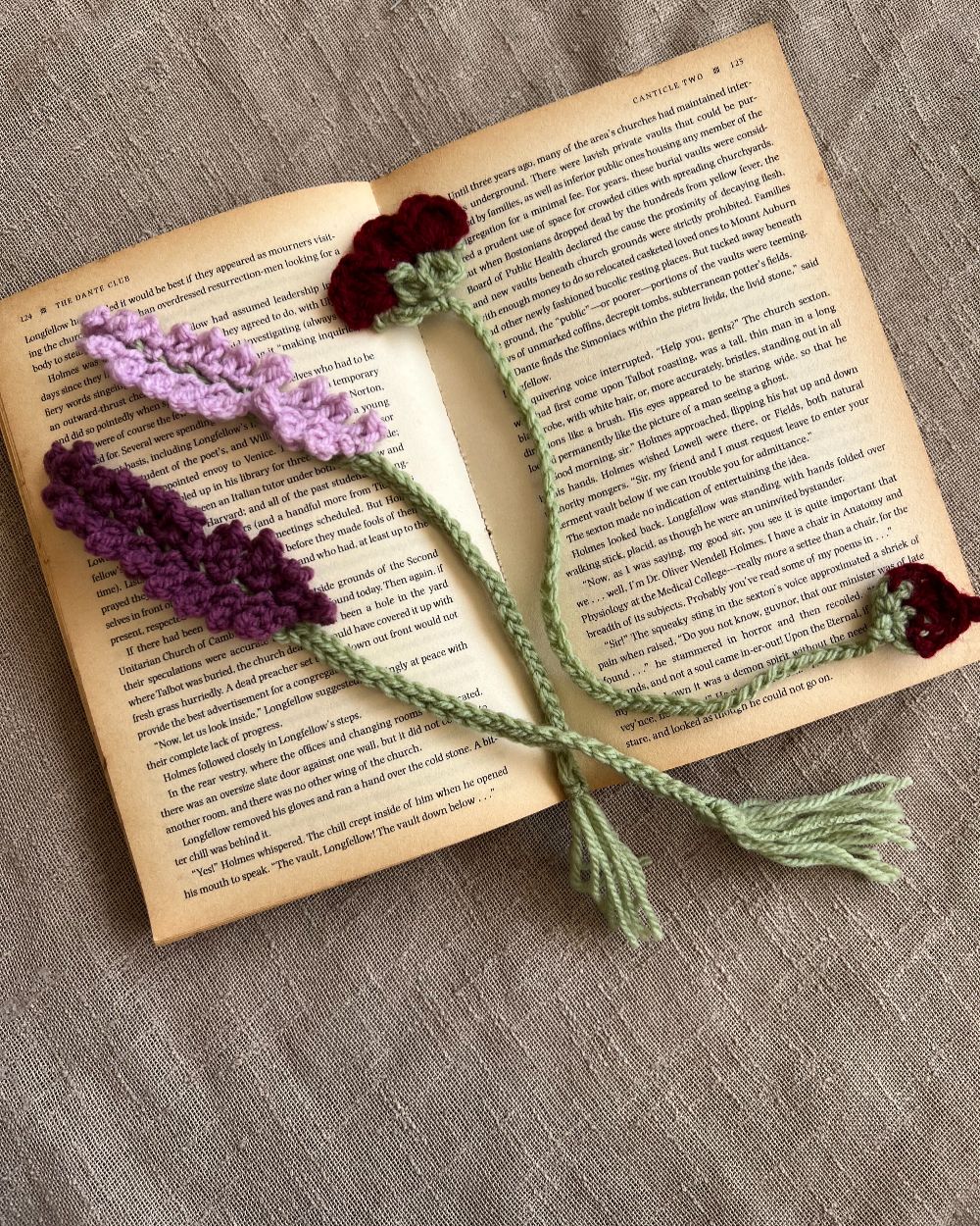 Crochet Flower Bookmarks Set of 3