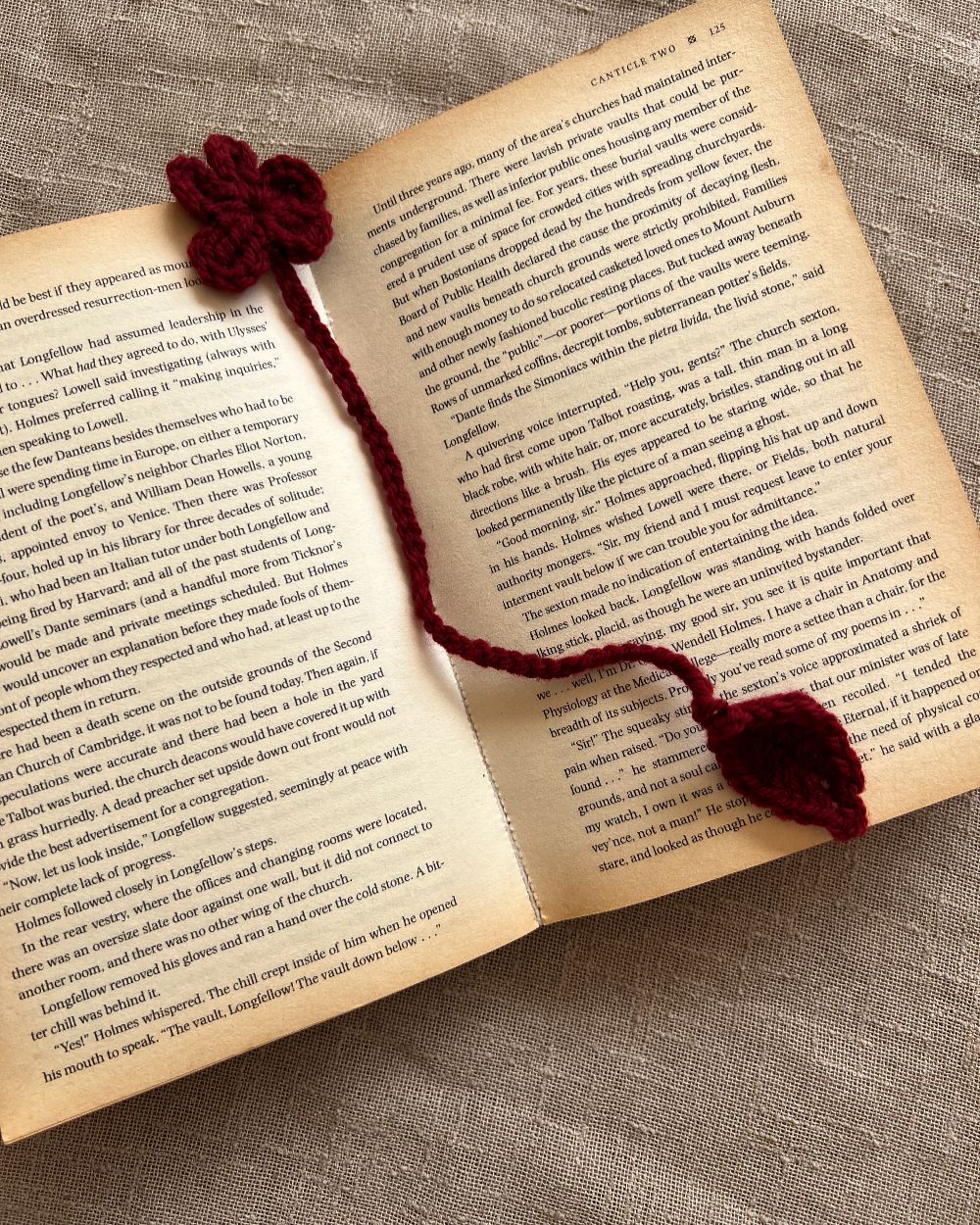 Crochet Four-Leaf Clover Bookmark