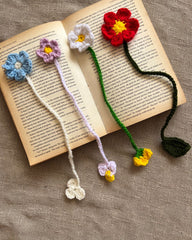 Crochet Flower Bookmarks Set of 4