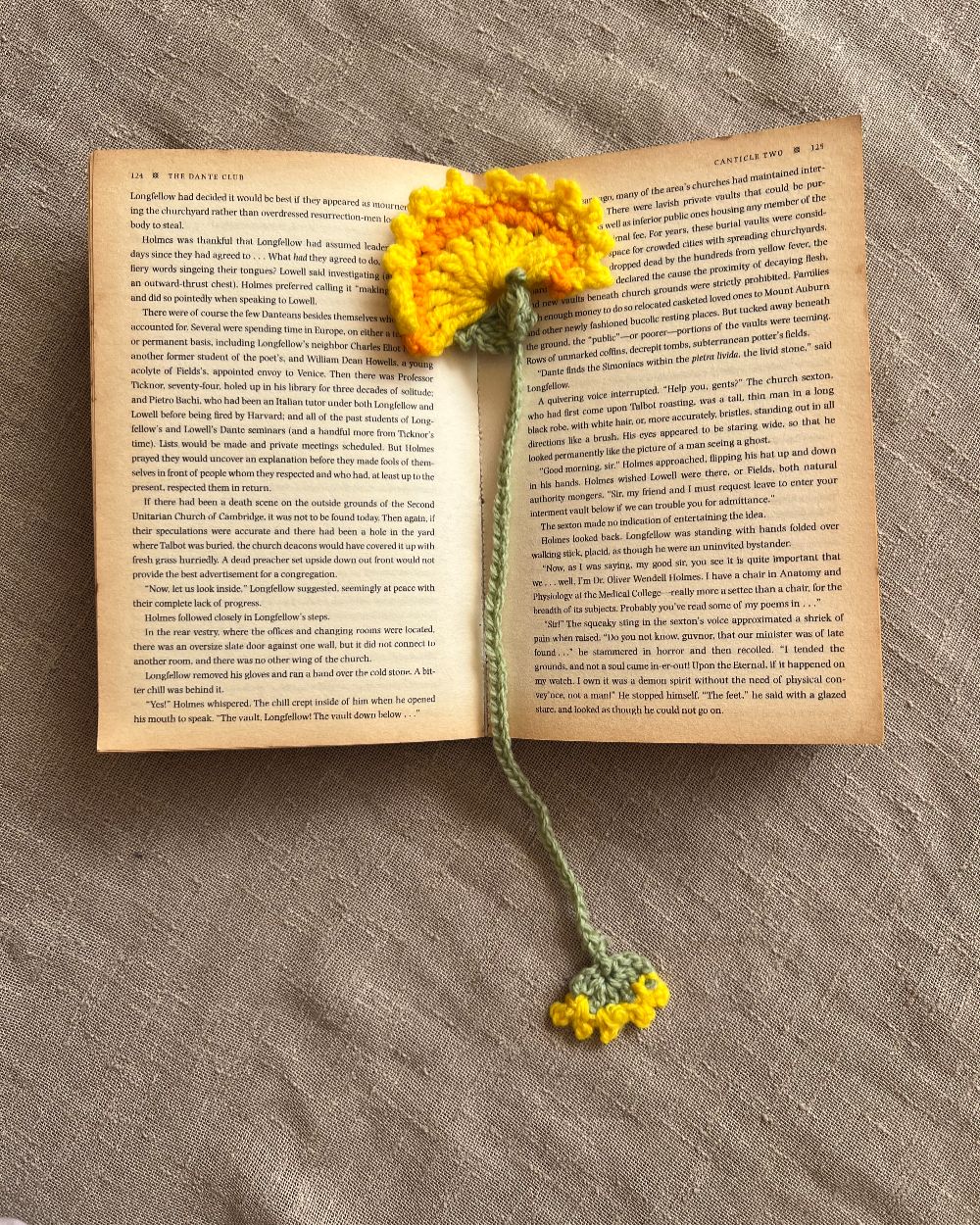 Crochet Heart Sprout Bookmark