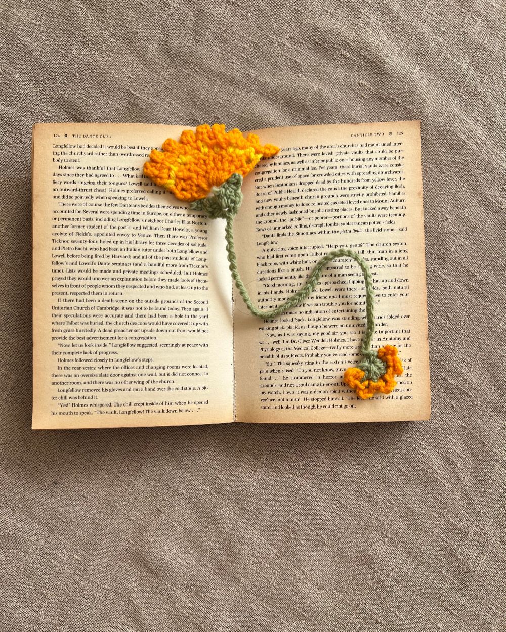 Crochet Marigold Bookmark