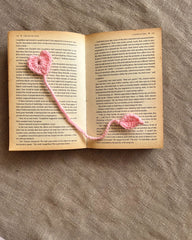Crochet Heart Sprout Bookmark