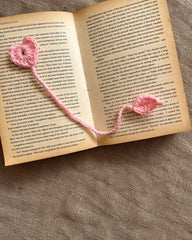 Crochet Heart Sprout Bookmark