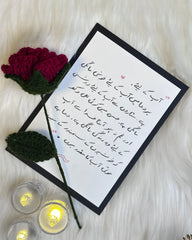 Wish Note Greeting Card with Crocheted Rose