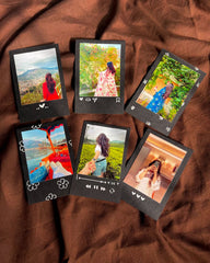 Polaroids on Black Cards | Set of 6 customized pictures with Doodle (2.5 by 3.5 inches)