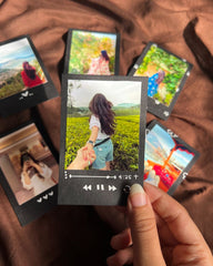 Polaroids on Black Cards | Set of 6 customized pictures with Doodle (2.5 by 3.5 inches)