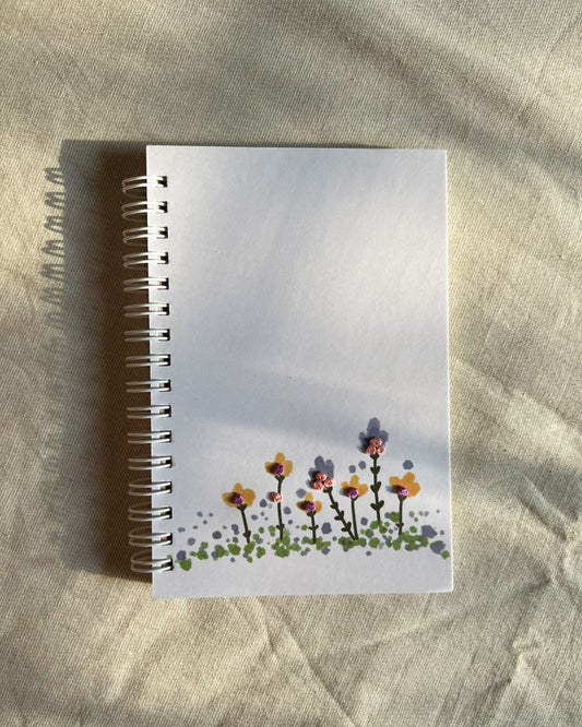 Spring Flowers - Kraft Embroidered Notebook