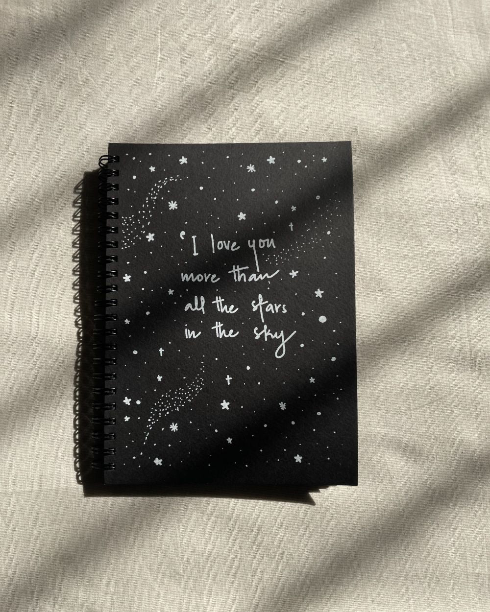 I love you more than all the stars - Black Paper Journal