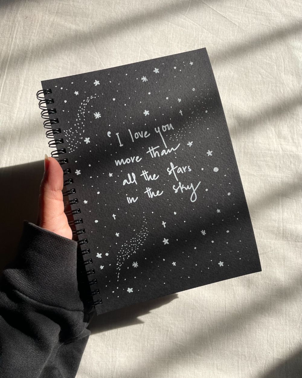 I love you more than all the stars - Black Paper Journal