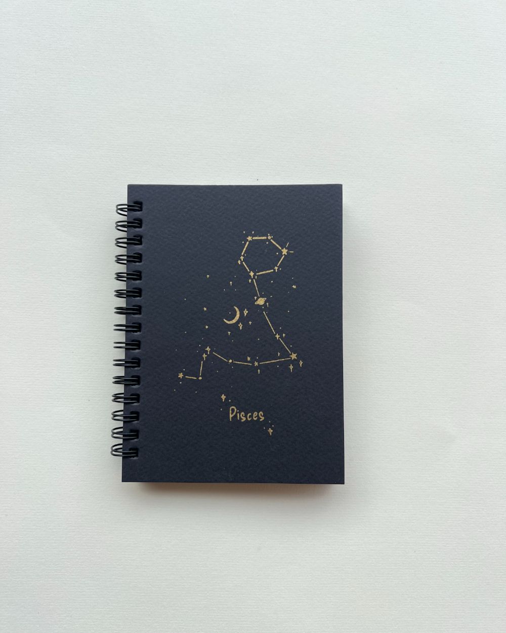 Pisces Zodiac sign - Black Mini Notebook