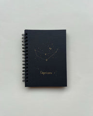 Capricorn Zodiac sign - Black Mini Notebook