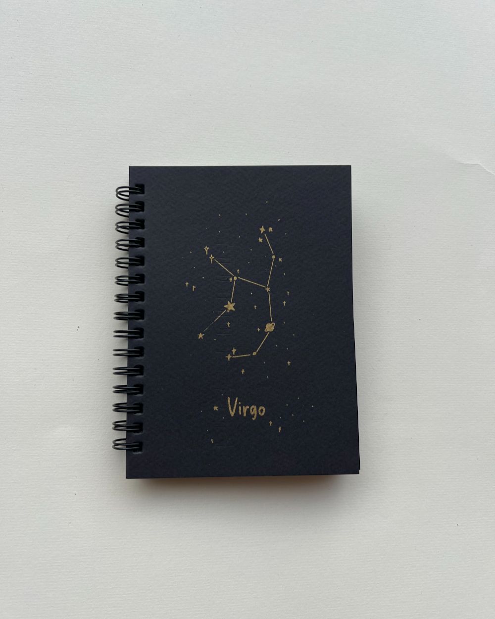 Virgo Zodiac Sign - Black Mini Notebook