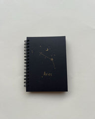 Aries Zodiac sign - Black Mini Notebook