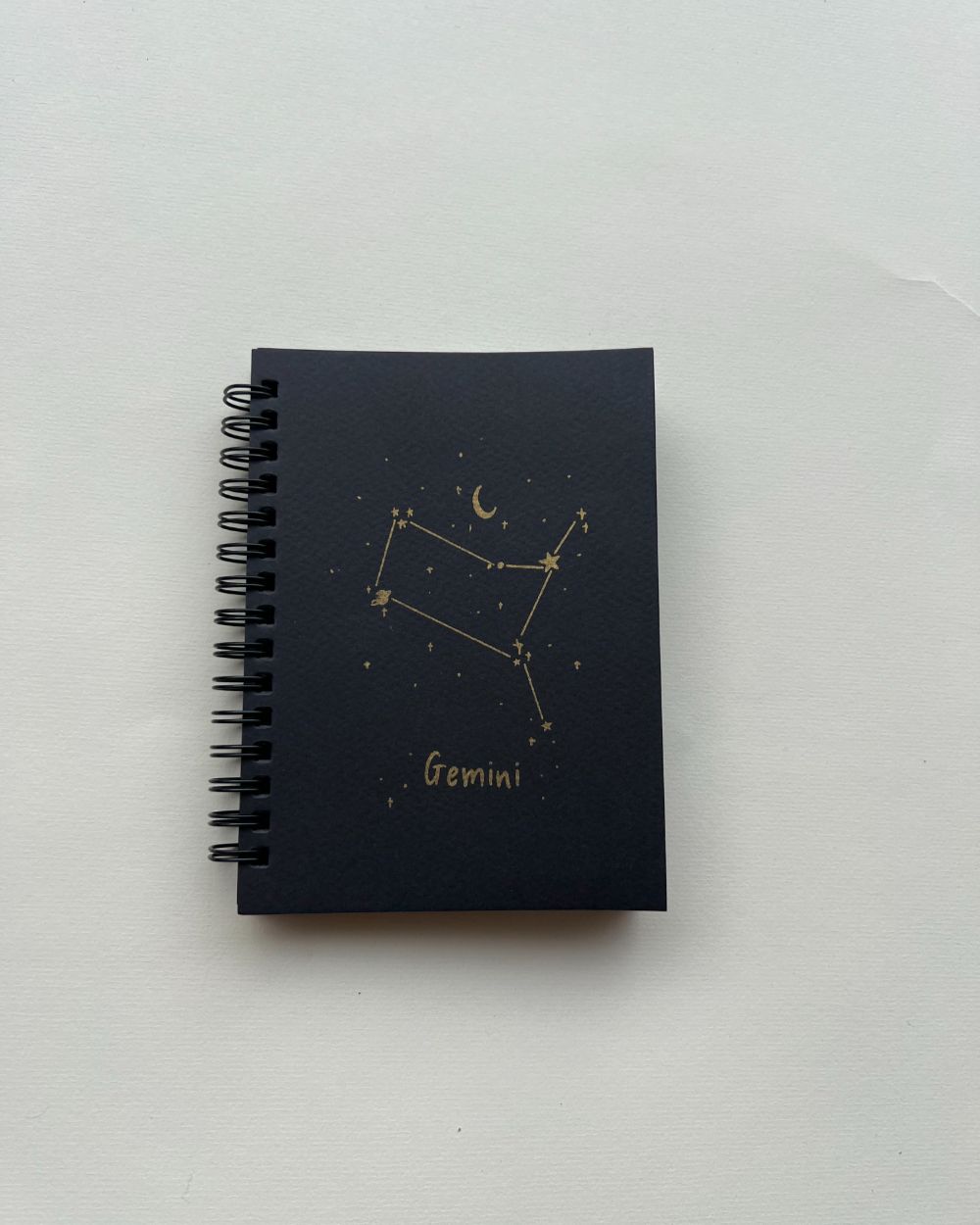 Gemini Zodiac Sign - Black Mini Notebook