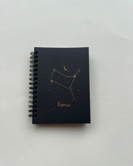 Gemini Zodiac Sign - Black Mini Notebook