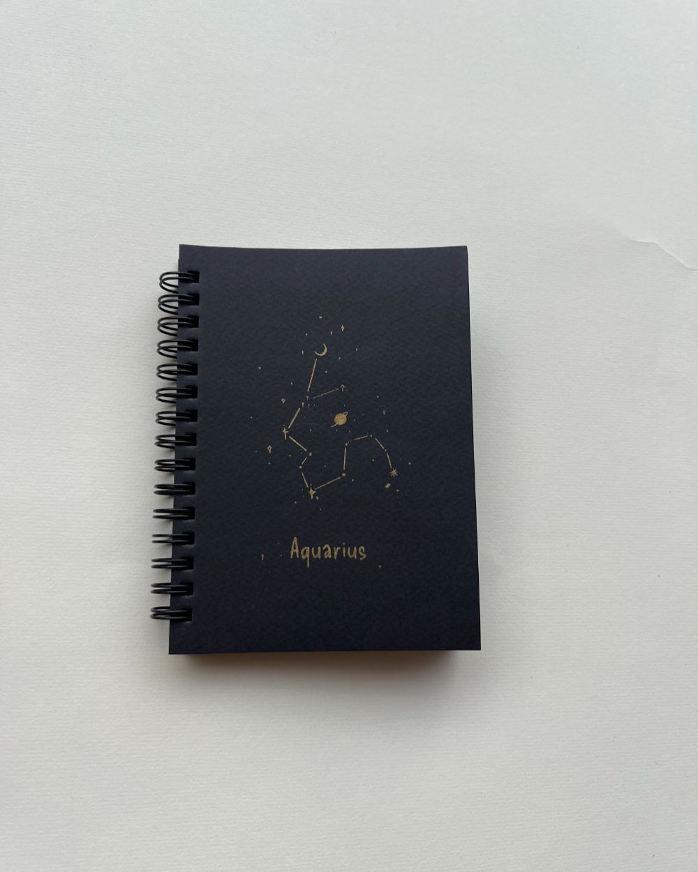 Aquarius Zodiac sign - Black Mini Notebook