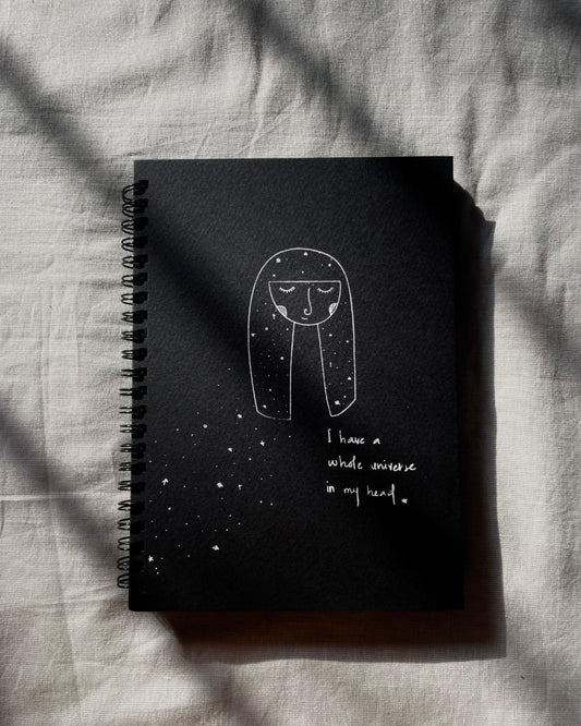 I have a whole universe- Black Paper Journal