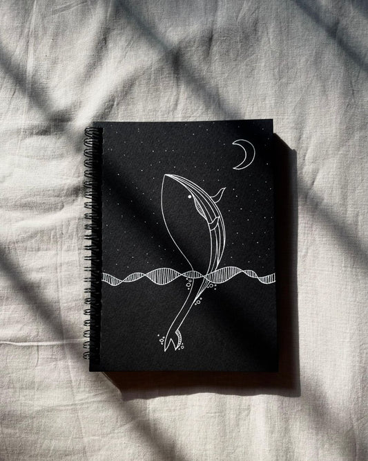 Whale - Black Paper Journal