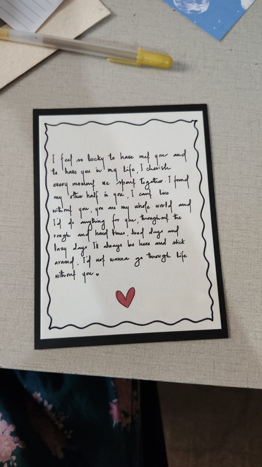 English Wish Note for your Loved One | Greeting Card