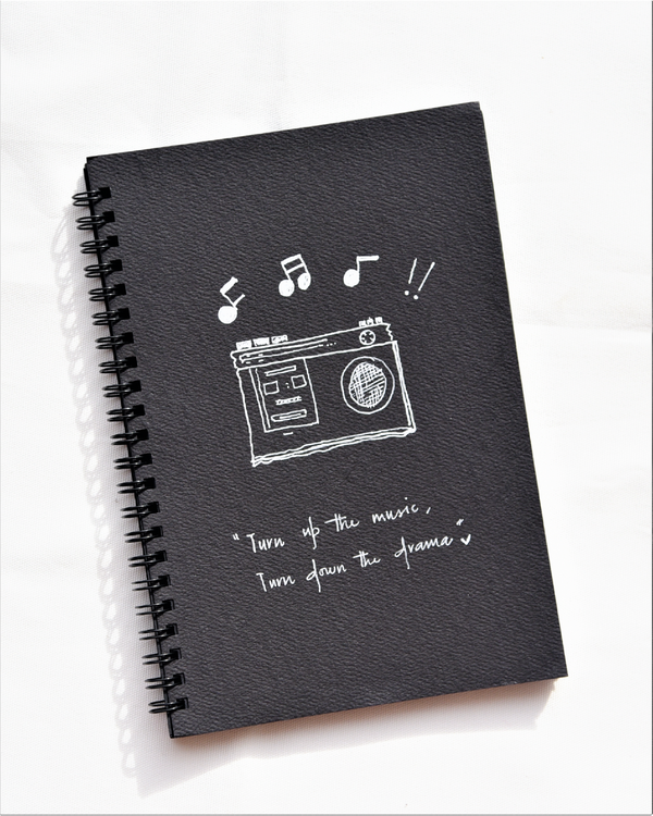 Vintage stereo - Black Paper Journal