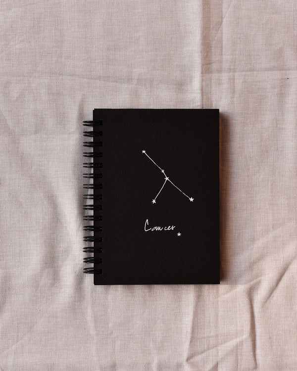 Cancer Zodiac Sign - Black Mini Notebook