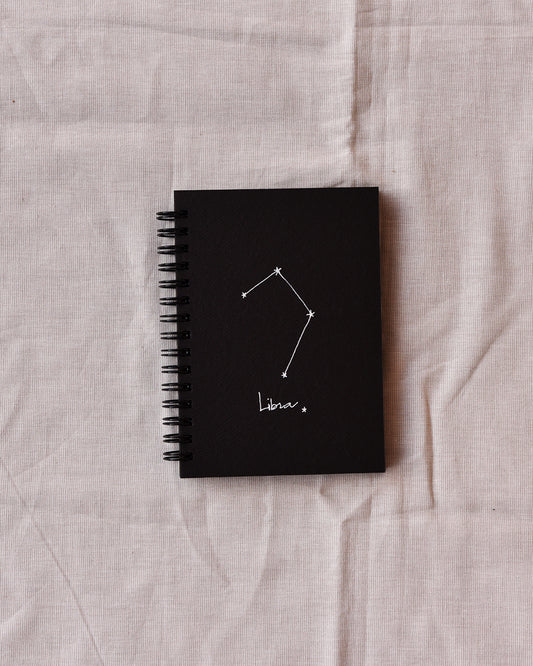 Libra Zodiac sign - Black Mini Notebook